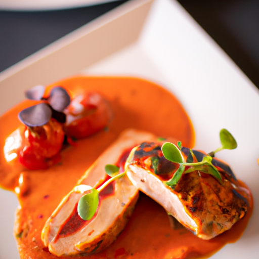 Escalopes de dinde à la crème de poivrons rouges et chorizo