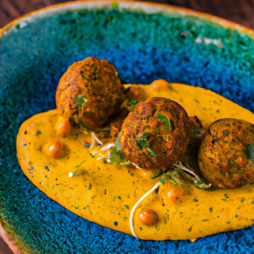 Boulettes de lentilles corail aux épices et sauce coco-curry