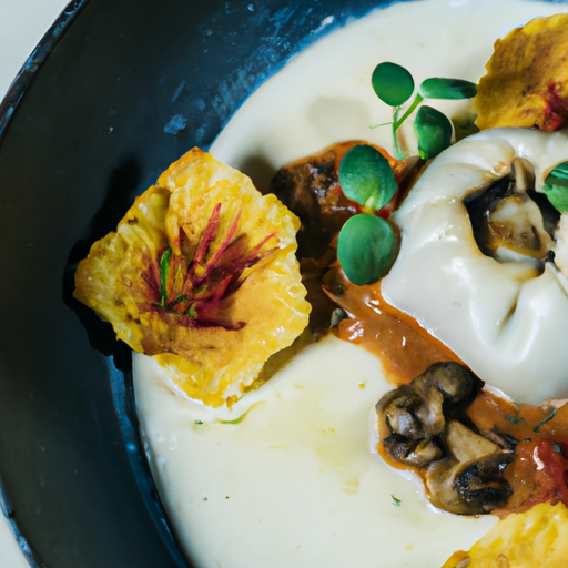 Raviolis croustillants farcis aux champignons des bois