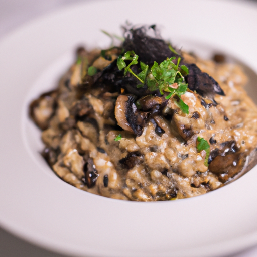 Risotto à la truffe noire et aux champignons sauvages