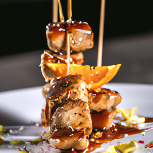 Brochettes de poulet croustillant au sésame et sauce sucrée