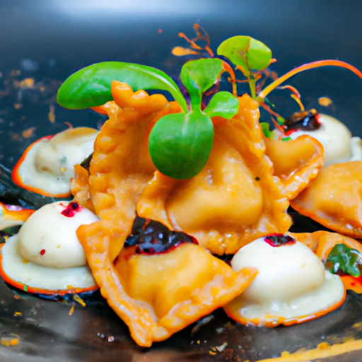 Raviolis frits au porc caramélisé et à la menthe fraîche