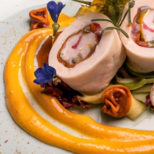 Roulés de lotus farcis au porc et champignons