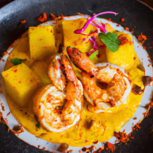 Curry de crevettes à la noix de coco et mangue