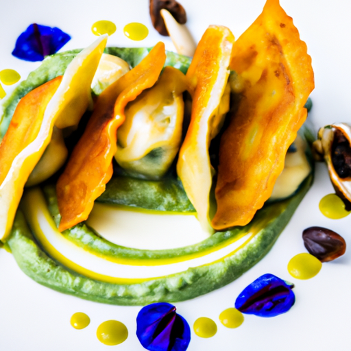 Ravioles croustillantes aux champignons sauvages