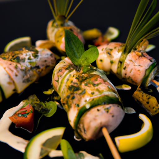 Brochettes de poulet mariné au lait de coco et citron vert