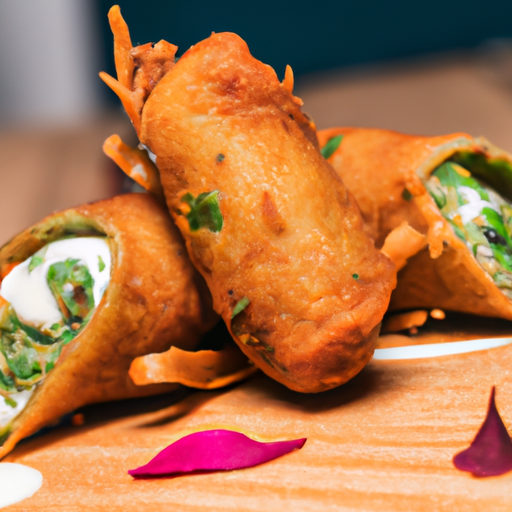 Roulés croustillants au poulet tandoori