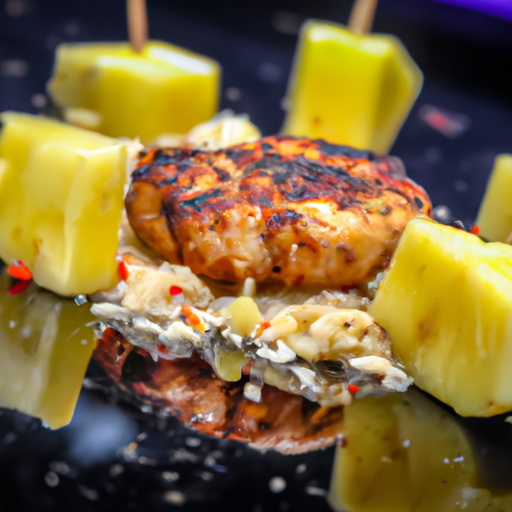 Brochettes de poulet cajun et ananas grillé