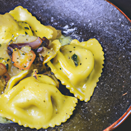 Ravioles croustillantes aux champignons sauvages