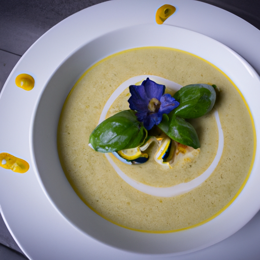 Velouté de courgettes au lait d'amande et basilic
