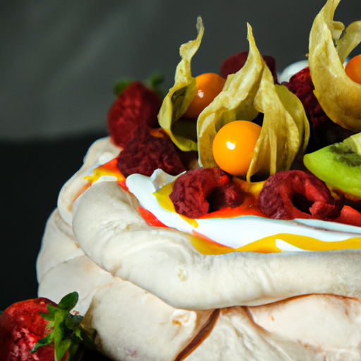 Pavlova tropicale aux fruits exotiques
