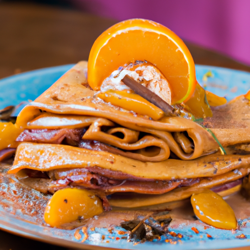Crêpes Suzette revisitées à la vanille et à l'orange sanguine