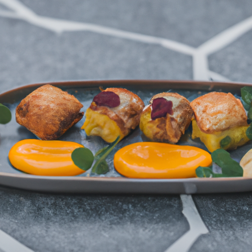Croustillant de patate douce au chutney de mangue