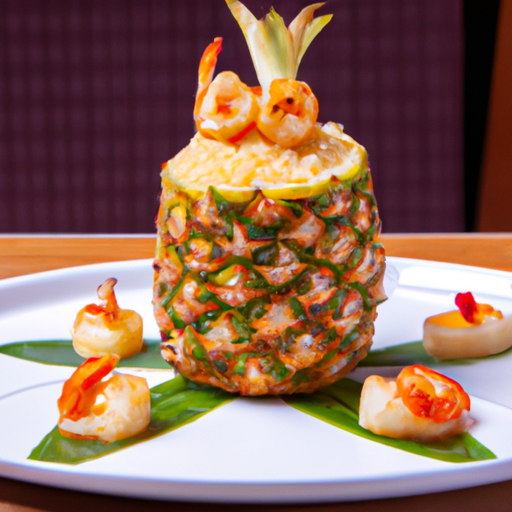 Riz sauté à l'ananas et aux crevettes croustillantes