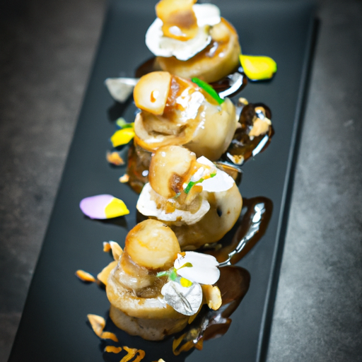 Roulés de patate douce et chèvre aux noix caramélisées