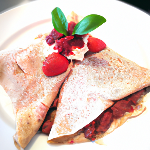 Crêpes soufflées aux fraises des bois et chantilly au basilic