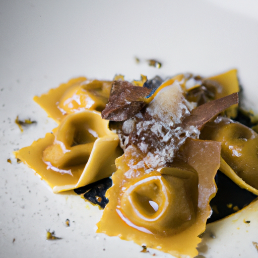 Raviolis croquants à la truffe noire et copeaux de parmesan
