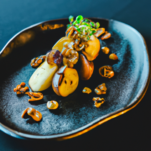 Croustillant de patates douces et noix de pécan caramélisées