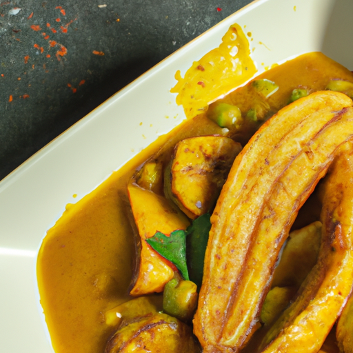 Curry de bananes plantains et pois chiches épicé