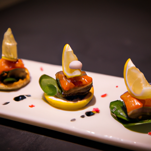 Bouchées de saumon mariné à l'aneth et à la grenade