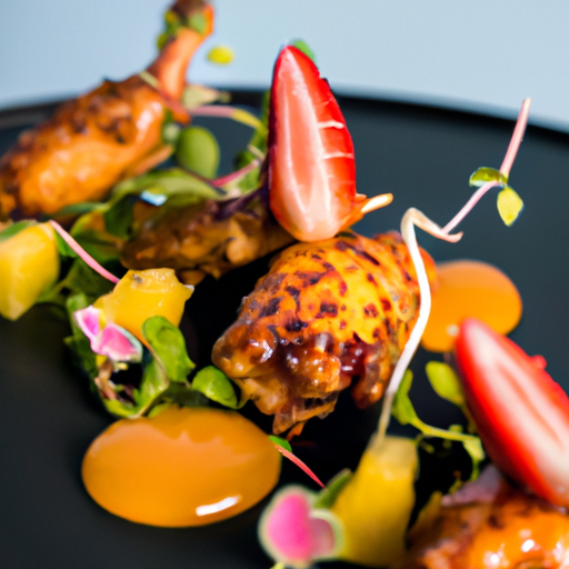 Brochettes de poulet croustillant au miel et à l'orange