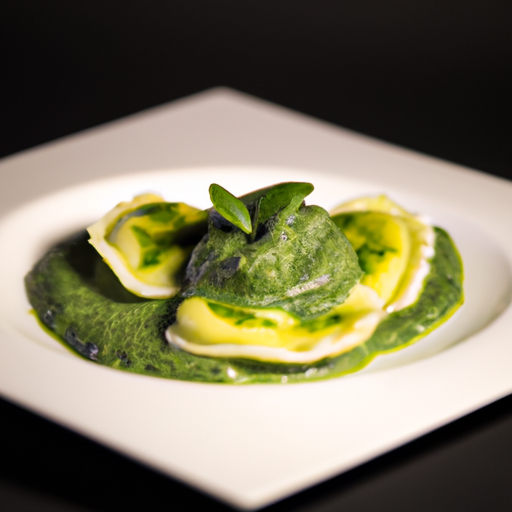 Raviolis de patate douce et pesto d'épinards