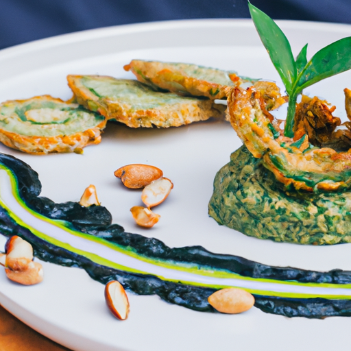 Croustillant de courgettes au pesto de noisettes