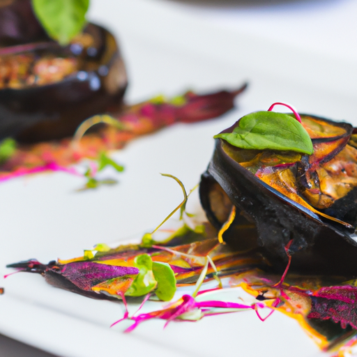 Aubergines farcies aux lentilles et aux herbes fraîches
