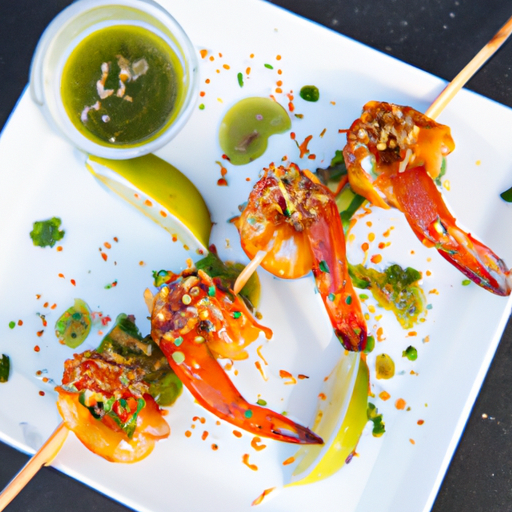Brochettes de crevettes croustillantes au sésame et citron vert