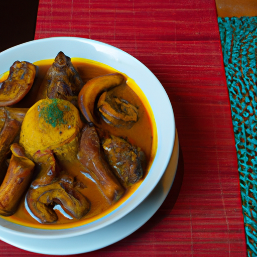 Curry de bananes plantains et d'agneau épicé