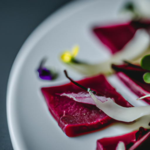 Carpaccio de betteraves et chèvre mariné