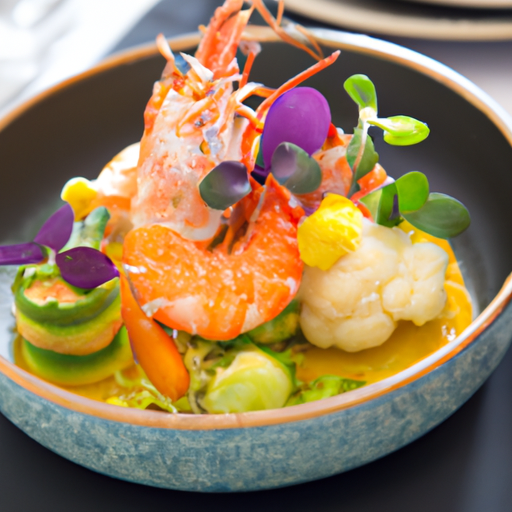 Cassolette de langoustines au safran et petits légumes