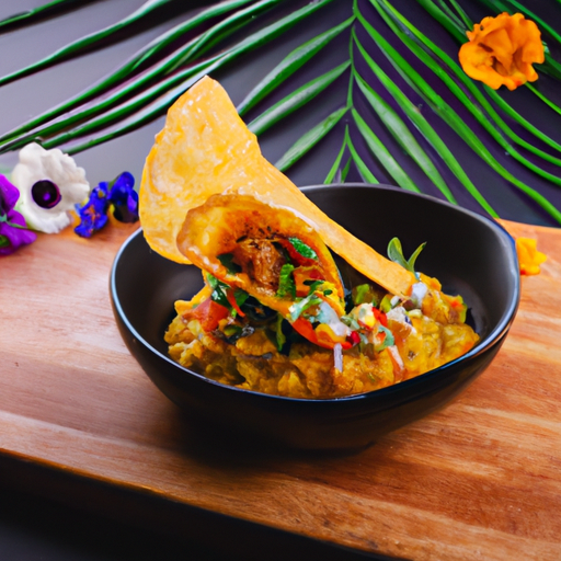 Tacos croustillants au porc effiloché et salsa de mangue