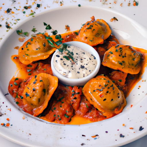 Raviolis croustillants sauce pimentée