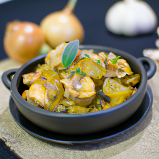 Cassolette de lotte au safran et fenouil confit