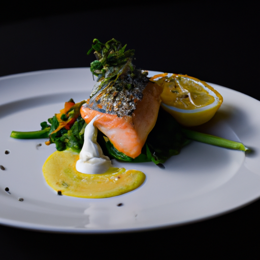 Étoile de saumon en croûte de sésame et sauce au citron vert