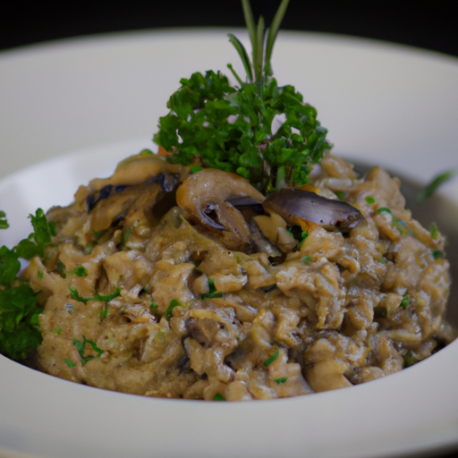 Risotto d'orge aux champignons des bois