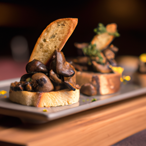 Crostini de polenta aux champignons sautés et à la truffe