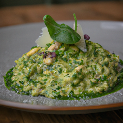 Risotto au pesto de roquette et noix
