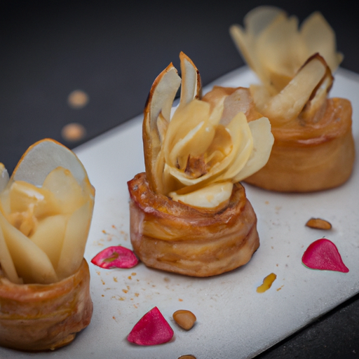 Roses feuilletées à la pomme et à la cannelle