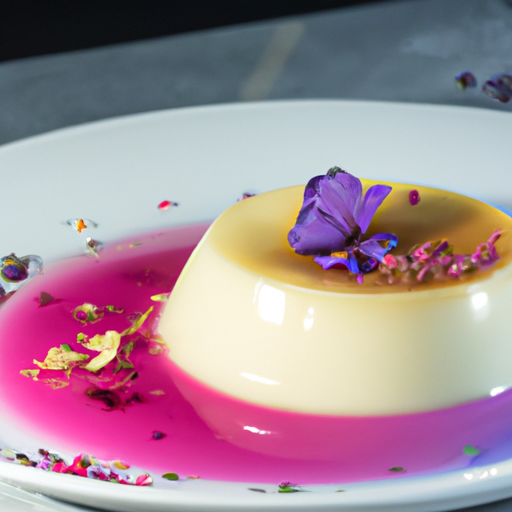 Panna Cotta à la lavande et coulis de pêche
