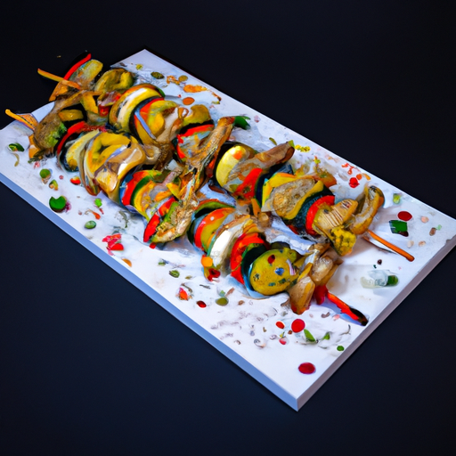 Brochettes de poulet mariné aux fruits exotiques