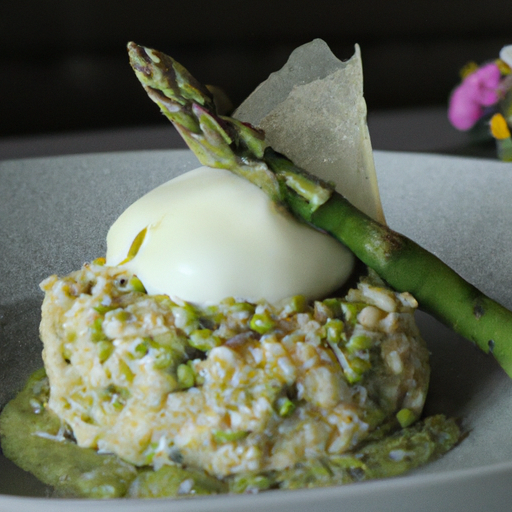Risotto d'asperges vertes à la burrata fondante