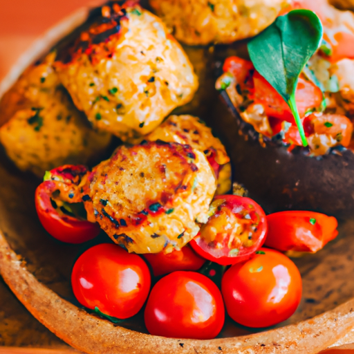 Boulettes de quinoa aux poivrons rôtis et sauce tomate épicée