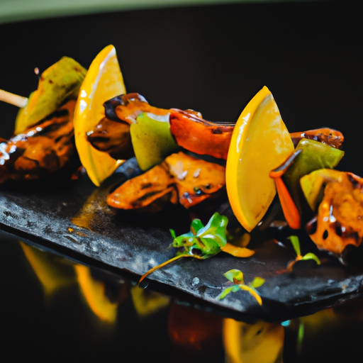 Brochettes de poulet sauce tamarin et sésame