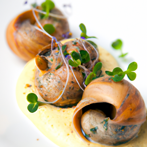 Escargots croustillants à la mousse d'ail et aux herbes fraîches