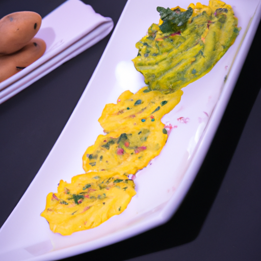 Purée de pois chiches épicée et ses chips de patate douce