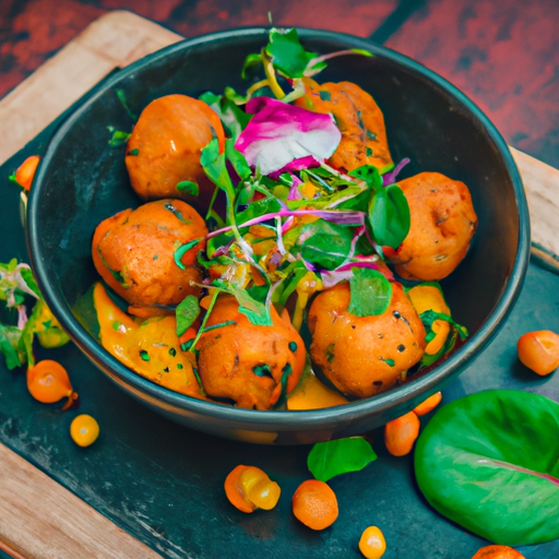 Boulettes de pois chiches croustillantes au curry et à la coriandre