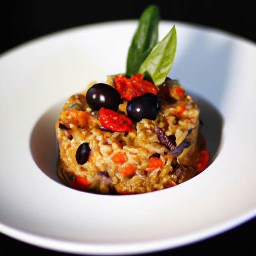 Risotto aux tomates séchées et aux olives noires