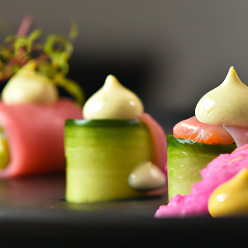 Roulés de saumon fumé et mousse d'avocat au wasabi